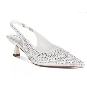 London Rag  Womens  Size 9 JULEP NYE Glitter Shiny‎ Kitten Heal Mule Heels NEW